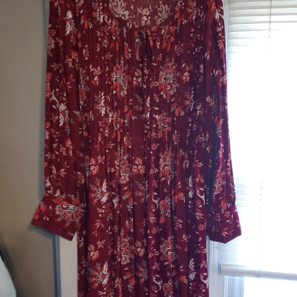 Sahlie Boho Chic Maroon/burgundy Dress Size L